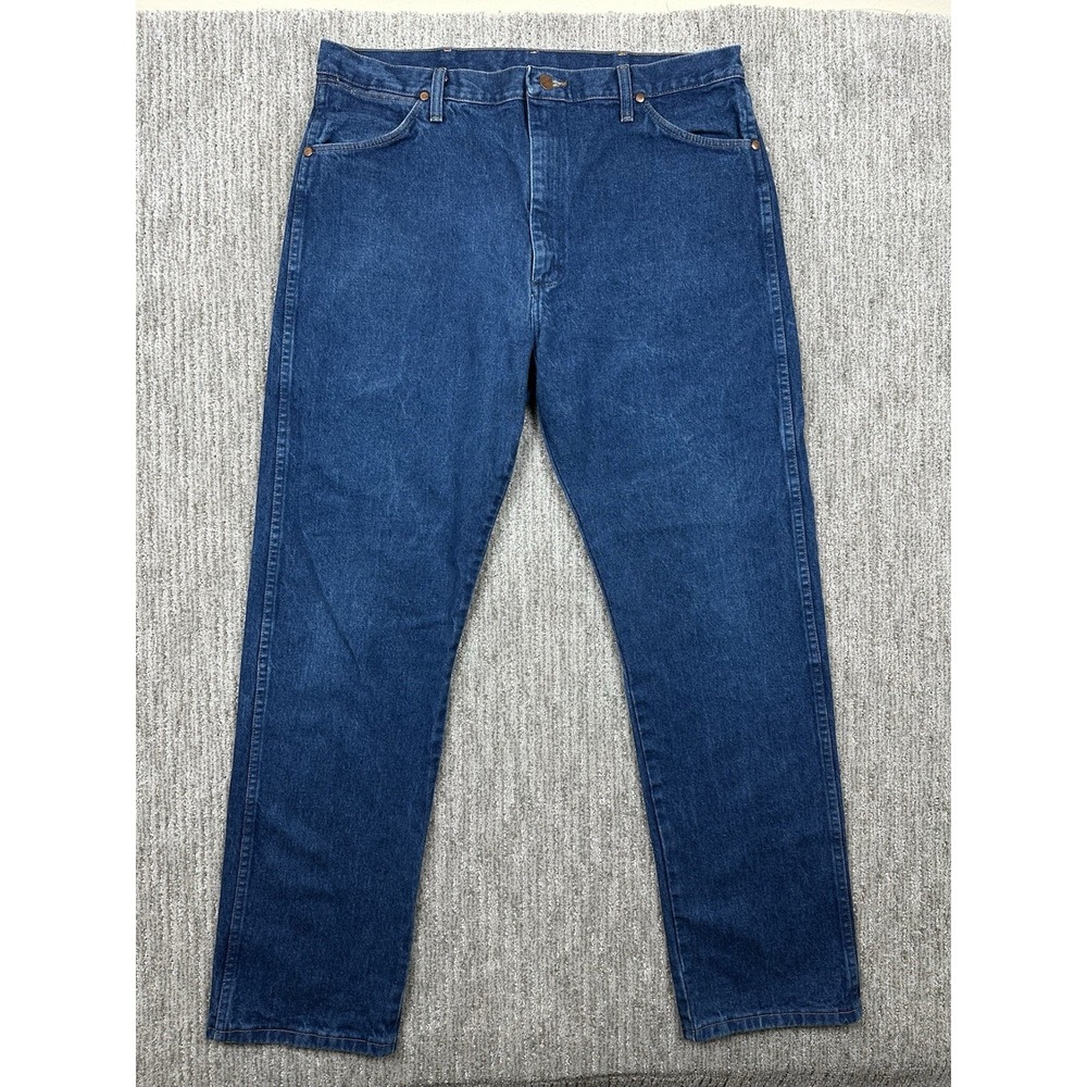 Wrangler Jeans Men's 38x34 Blue Denim 13MWZ Cowboy Cut Original Fit Rodeo Work